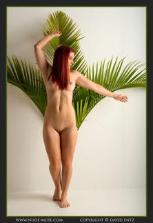 Celeste in Nude Muse set Palm Fronds