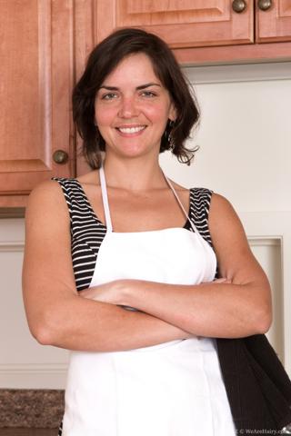 Katie Zucchini in We Are Hairy set Katie Z strips naked in the kitchen for all