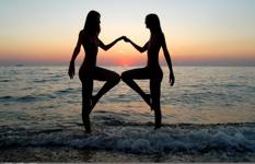 Nika in Domai set Perfect sunset with two sexy babes