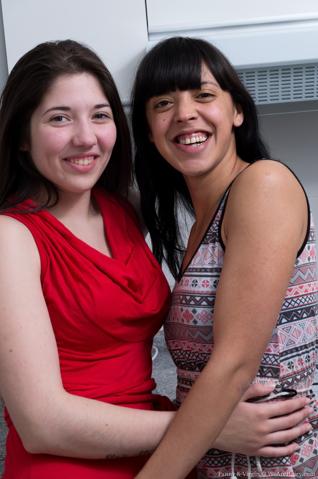 Virgin and Fanny in We Are Hairy set Fanny and Virgin have lesbian kitchen fun