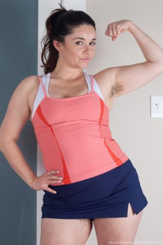 Maxine Holloway in We Are Hairy set Hairy babe Maxine Holloway enjoys working out too