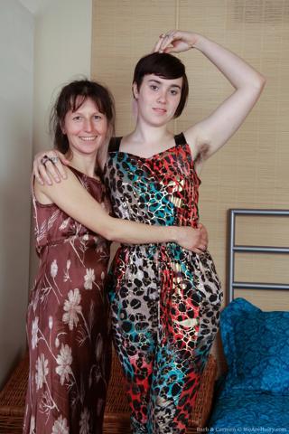 Barb and Carmen in We Are Hairy set Barb and Carmen try out their new sex toys