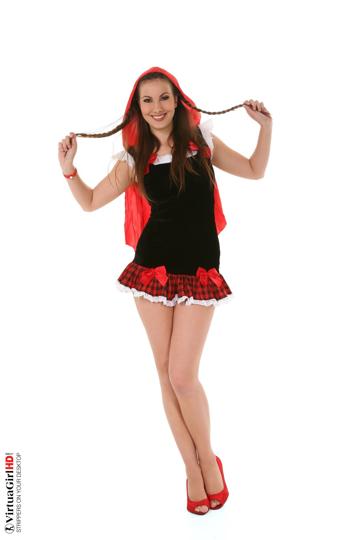 Conny in Istripper set Little Red Riding Hood