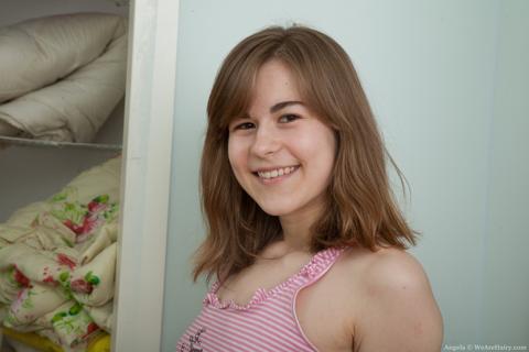 Angela in We Are Hairy set Angela spreads her hairy pussy lips