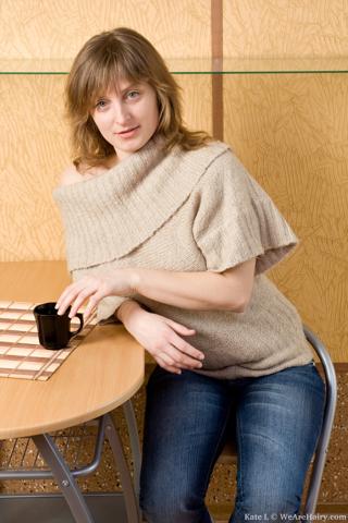 Kate L in We Are Hairy set Kate L gets naughty on the table