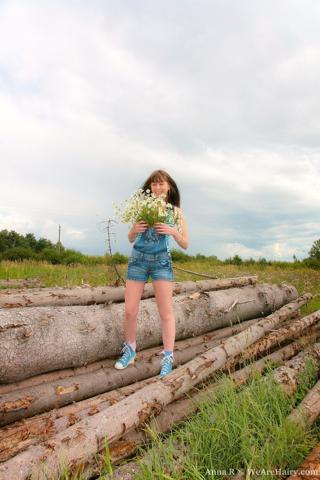 Anna R in We Are Hairy set Anna R and her dark hair bouquet