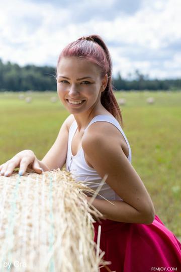 Nana O in Femjoy set Hayloft