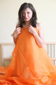 Lina L in Erotic Beauty set Seeing Orange