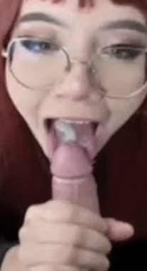 Redhead Whore Tastes His Cum
