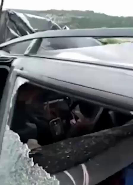Head-on collision leaves no chance for biker who melted into car