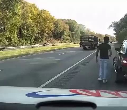 Pickup truck hits man at high speed